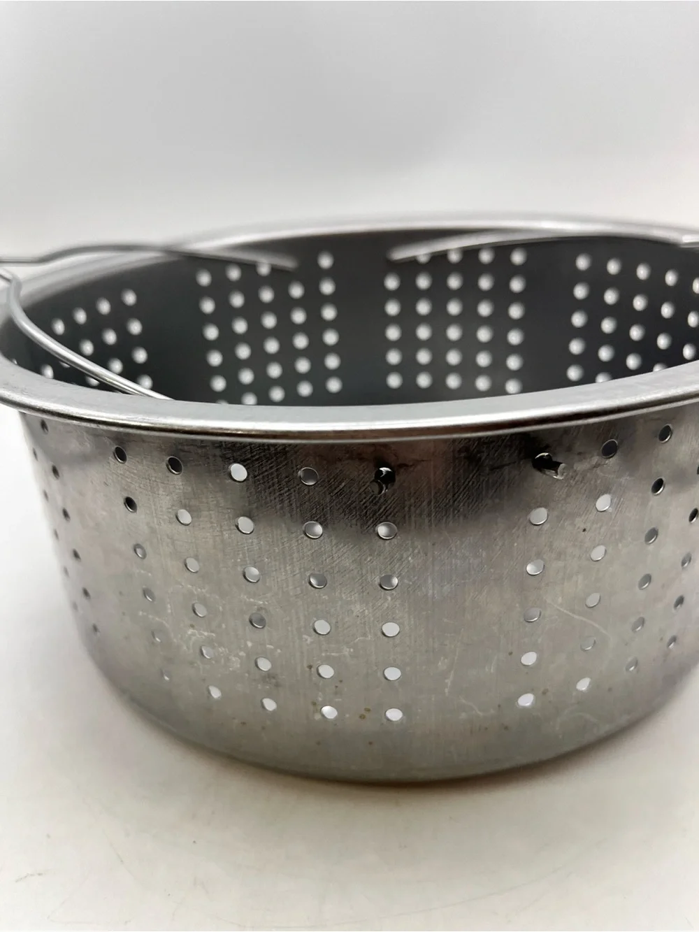 Perforated Stainless Steel Steamer Basket - Silver